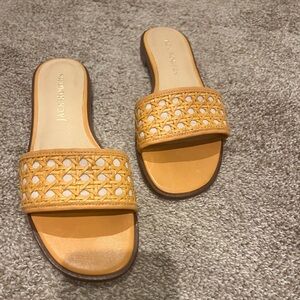 Jack Rogers Women's Woven Tan Slide Sandals 9M